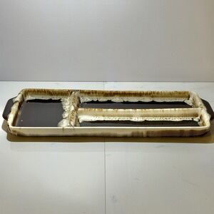 Pfaltzgraff Brown Drip Divided Snack Tray 15.25" x 5.25"